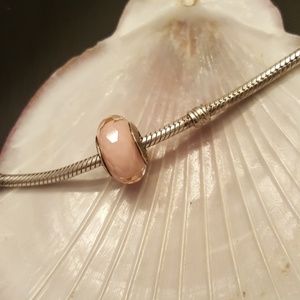 Pandora Fascinating Pink Beveled Glass Bead